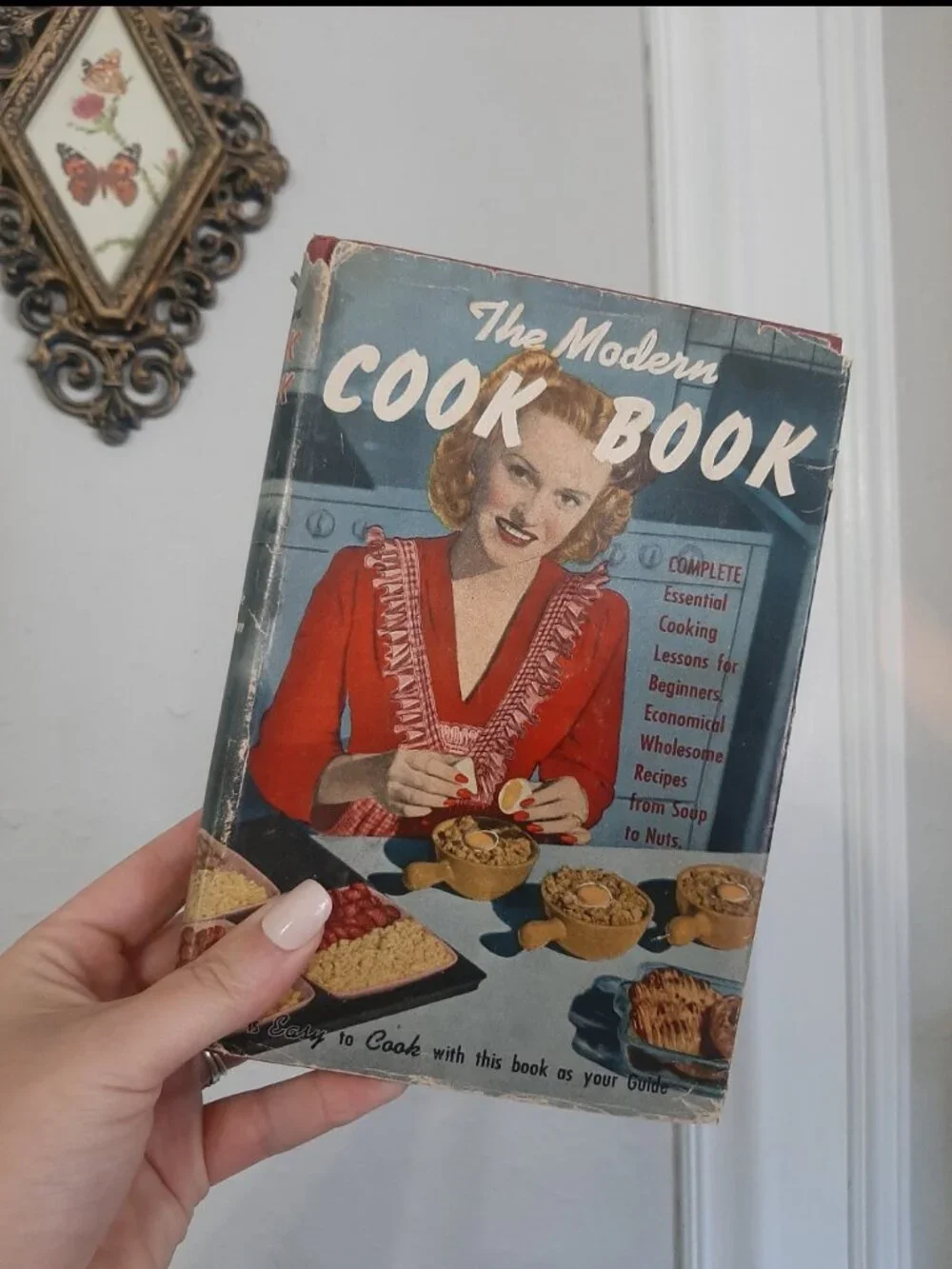 Vintage 1945 the Modern Cook Book mcm cover homemaker kitchen recipes